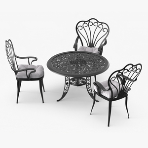 Garden Furniture Set with Seat Cushions 3D model