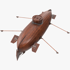 3D Realistic Model of Drebbel Submarine Rigged model