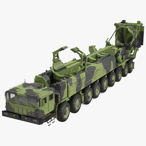 9 Axle Transporter Erector Launcher Vehicle Dirty 3D model