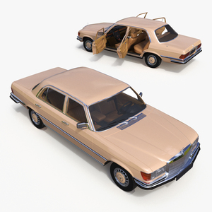 3D Mercedes Benz 350 SE Yellow Rigged for Cinema 4D model