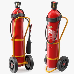 ABS SRL Trolley Fire Extinguisher 30Kg CO2 3D