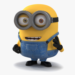 3D Short Two Eyed Minion Rigged model