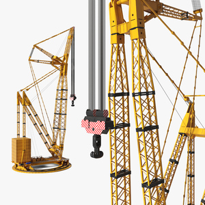 3D Heavy Lift Crane Yellow model