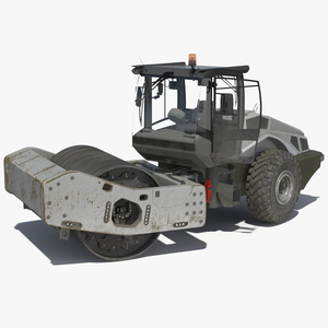 Heavy Duty Single Drum Compactor Dirty Rigged for Cinema 4D 3D model