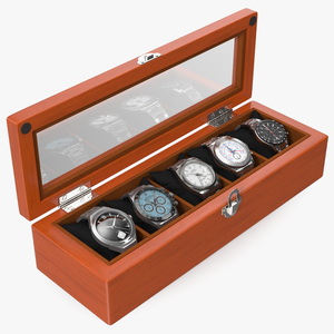 Watch Display Box with Watch Set 3D