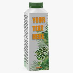 Carton Package for Beverage with Cap Mockup Green 3D model