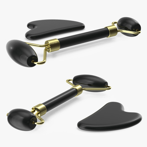 3D model Gua Sha Face Lifting Massager Tools Black Obsidian