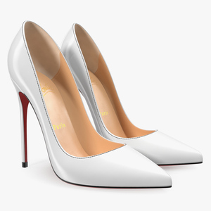 3D White Pumps