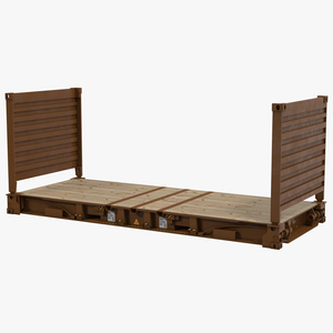 3D model Flat Rack Container Brown