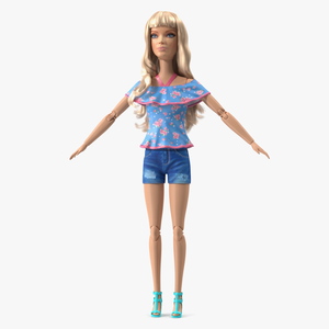 Barbie Doll Jeans Style Rigged for Cinema 4D 3D model