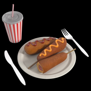 3D model Street Food Set