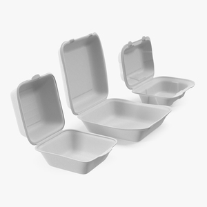 3D Open Food Container Set model