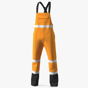 High Visibility Rain Overalls 3D model