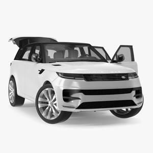 Light Grey Range Rover Sport SUV 2023 Rigged 3D model