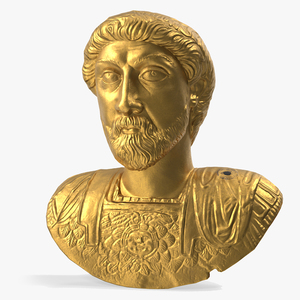 3D model Golden Bust of Marcus Aurelius