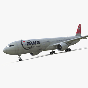 Airbus A330-200 Northwest Airlines 3D model