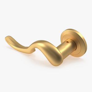 3D Gold Curly Door Handles model