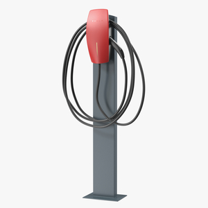 3D model Electric Vehicle Charger Pedestal Mounted Red