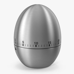 Stainless Steel Egg Shape Kitchen Timer 3D model