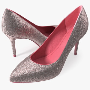 3D Glitter Shoes model