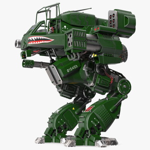 Fantastic Combat Robot Dark Green with Pilot 3D model