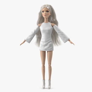 Barbie Doll White Dress Rigged for Modo 3D model