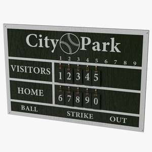 Classic Style Baseball Scoreboard Fur 3D