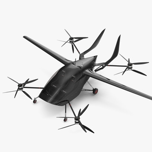 Personal Air Vehicle eVTOL Air One Black Rigged 3D