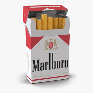 3D Opened Cigarettes Pack Marlboro