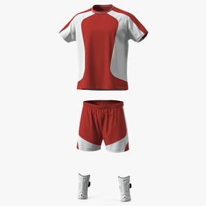 Soccer Uniform and Shin Guards Kit 3D model