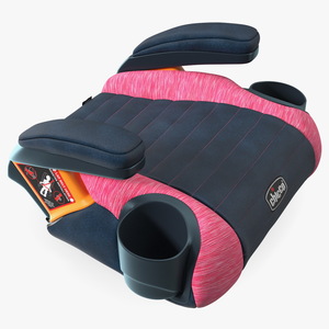 3D Chicco GoFit Backless Booster Car Seat Pink model