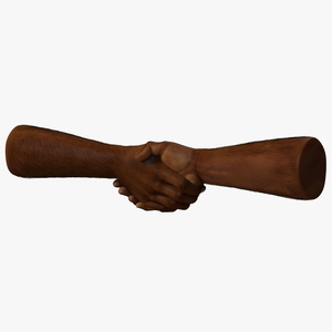 3D Handshake African Man Hands with Fur Rigged model