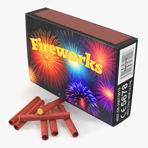 3D Firecrackers Box Mockup model