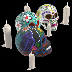 Day of the Dead Skulls 3D