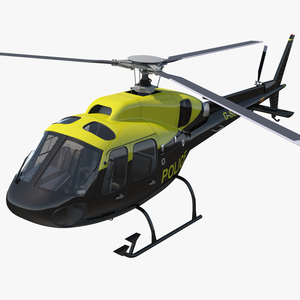 3D model Police Aviation Eurocopter AS 355 Rigged