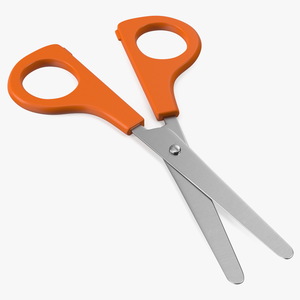 3D Orange Color Scissors