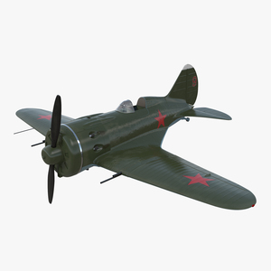 3D Soviet WWII Fighter Aircraft Polikarpov I 16 Rigged