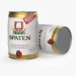 3D Spaten Beer 5 Liter Barrel