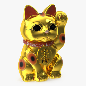 Traditional Japanese Maneki Neko Lucky Cat 3D