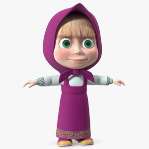 Cartoon Character Masha Rigged for Cinema 4D 3D model