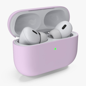 Apple AirPods Pro 2 USB-C with Silicone Case Pink 3D model