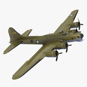 3D model Boeing B-17 Bomber Rigged