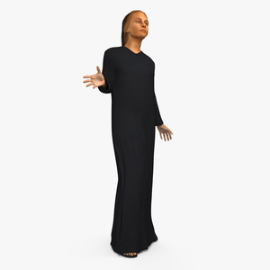 Arabian Woman in Black Abaya 2 Rigged 3D