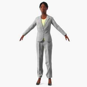 Black Business Woman Fur 3D model