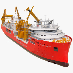 Nexans Aurora Cable Layer Vessel Rigged 3D model