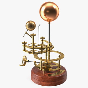 Antique Brass Orrery Solar System Rigged for Maya 3D model