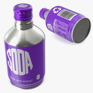 3D Compact Aluminum Bottle with Soda model