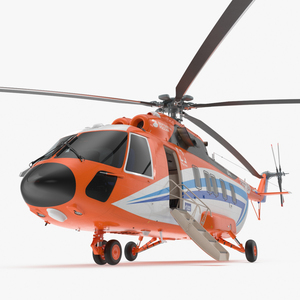 3D Russian Helicopter Gazprom MI-171 A3 Rigged model