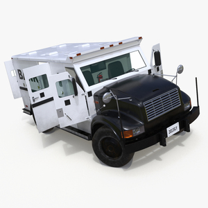 Armored Bank Truck Vehicle Rigged for Cinema 4D 3D