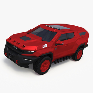 3D Red SUV Rezvani Vengeance Simplified